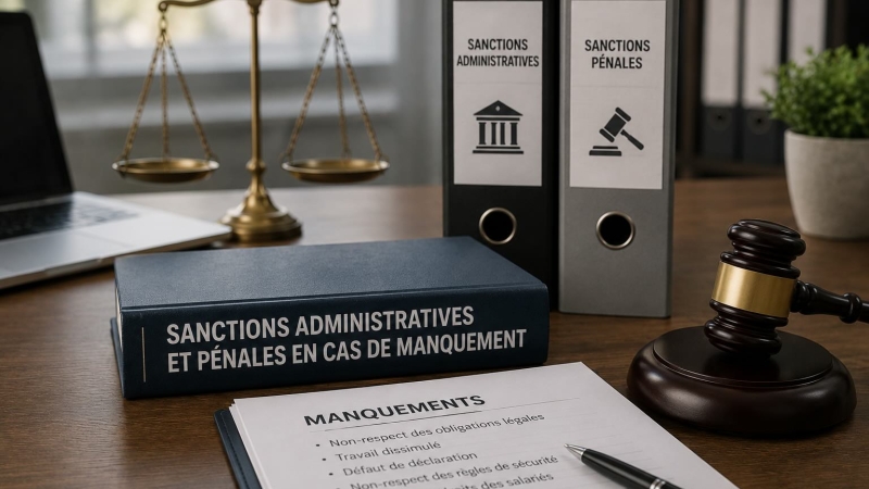 Sanctions administratives et pénales en cas de manquement