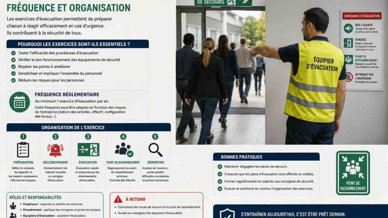 Exercices d'évacuation fréquence et organisation